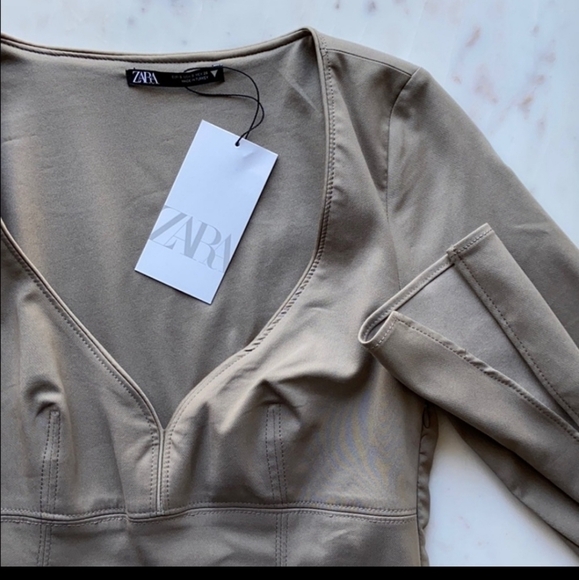 Zara SWEETHEART NECKLINE DRESS - Picture 5 of 7